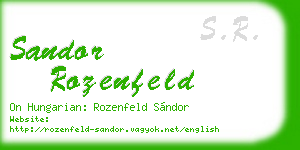 sandor rozenfeld business card